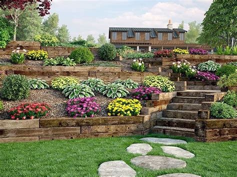 backyard hill landscaping ideas|More.